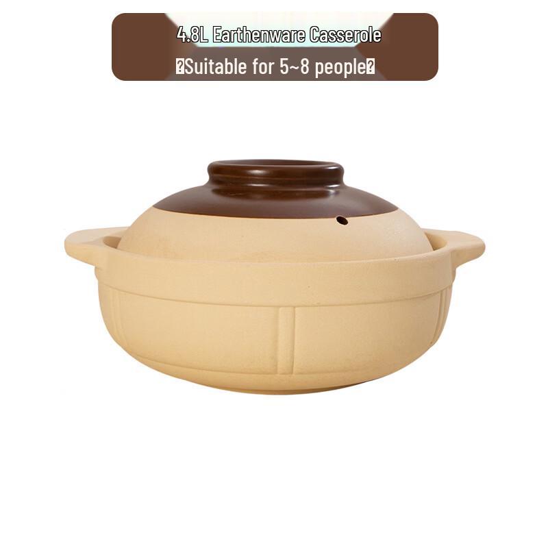 GOWKE Ceramic Clay Casserole Pot for Stovetop Cooking