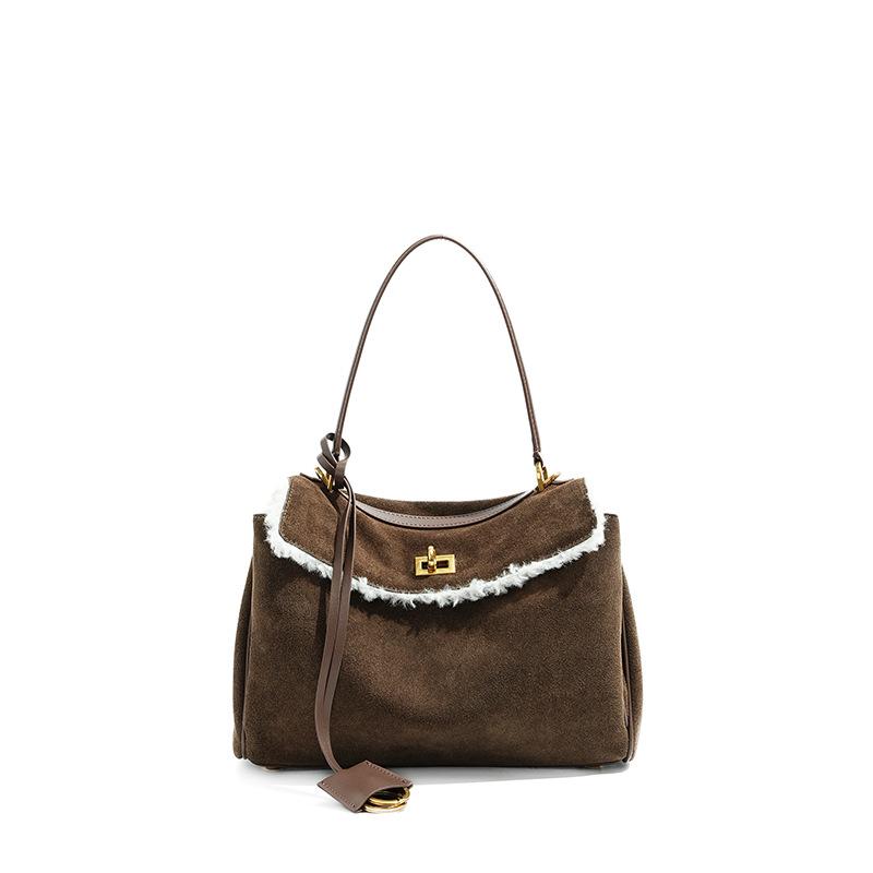 

Замшевая сумка-мессенджер большая для поездок на работу, высококлассная сумка-тоут, женская сумка из натуральной кожи, новая женская универсальная сумка