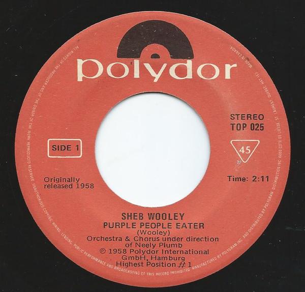 

7inch Record SHEB WOOLEY MARK DINNING The Purple People Eater Teen Ange TOP025 Polydor Canada Rock Used