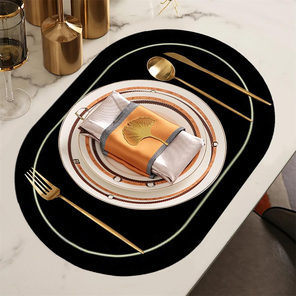 Creative Shapes Placemats,Double-Sided Design Coffee Tea Mat,Nordic Style Kitchen Dining Decor Place Mats,Tableware Pad