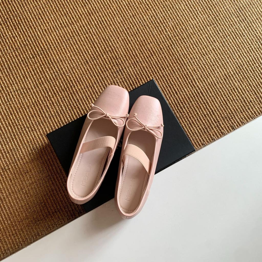 Korean Simple Style Elastic Belt Buckle Inner Height Increase Mary Jane Ladyshoes Spring and Autumn Ballet Single Shoes Are Not Tired Feet Small Lea
