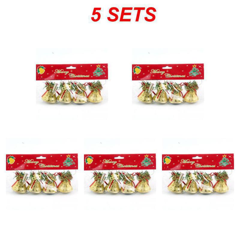 5/10SETS Christmas Mini Electroplated Bell Pendant Exquisite High Quality Christmas Tree Decorations Holiday Bell Decoration