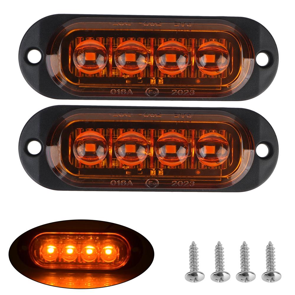 Universal DC 12V 24V Car Truck Trailer Beacon Lamp LED Side Light 4LED Waterproof Warning Light Marker Light