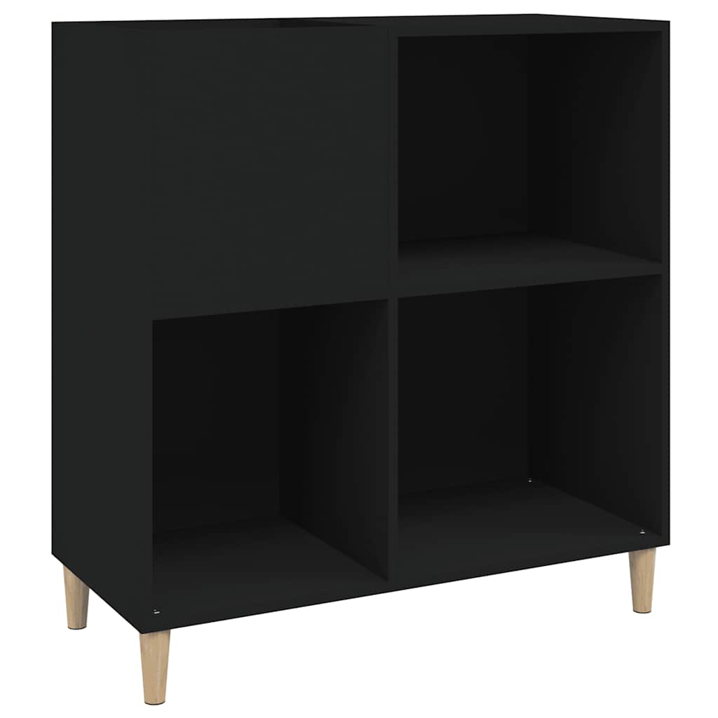 Vidaxl Szafka Na Płyty, Czarna, 84,5X38X89 Cm, Materiał Drewnopochodny