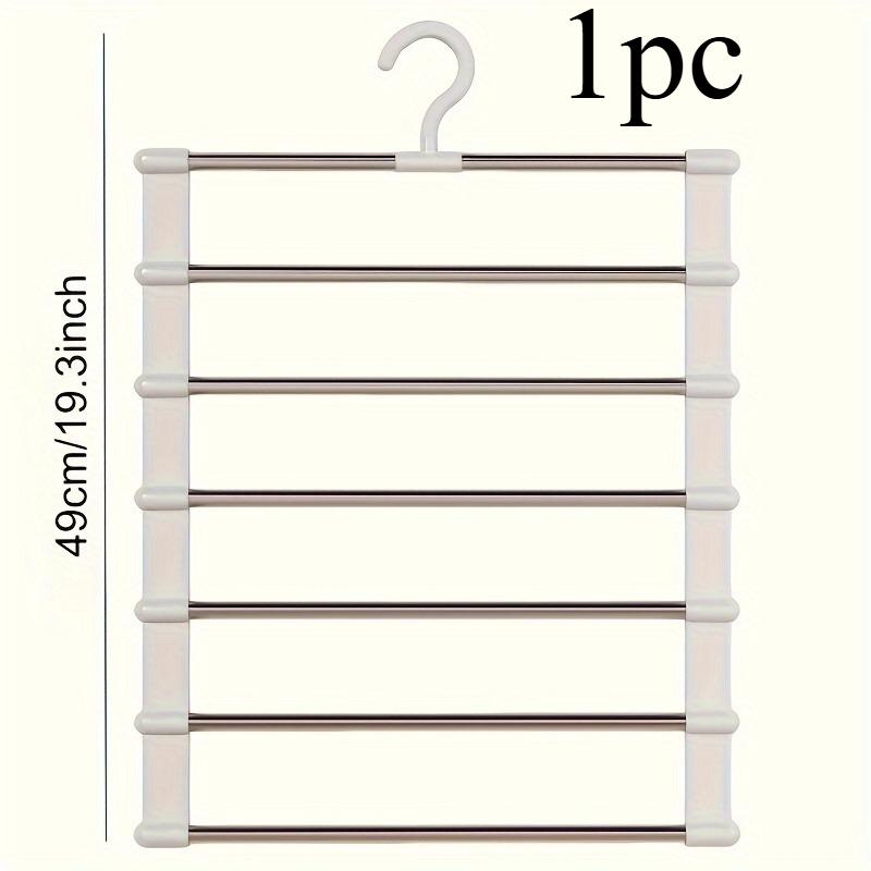 

1/2pcs Stainless Steel Folding Pants Hanger|Closet Organizer,for Jeans,Tight Pants and Trousers,Multi-Layer Design, Easy Storage 7 Pole