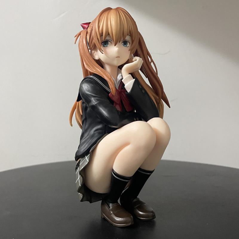 15cm Asuka Langley Soryu Action Figure Manga Shikinami Figurine Anime GK Statue Peripheral Model Ornament PVC Desktop Decor