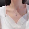 Women's European & American Style Short Clavicle Chain Necklace with Zircon Square Diamond Pendant - Versatile Student Accessory