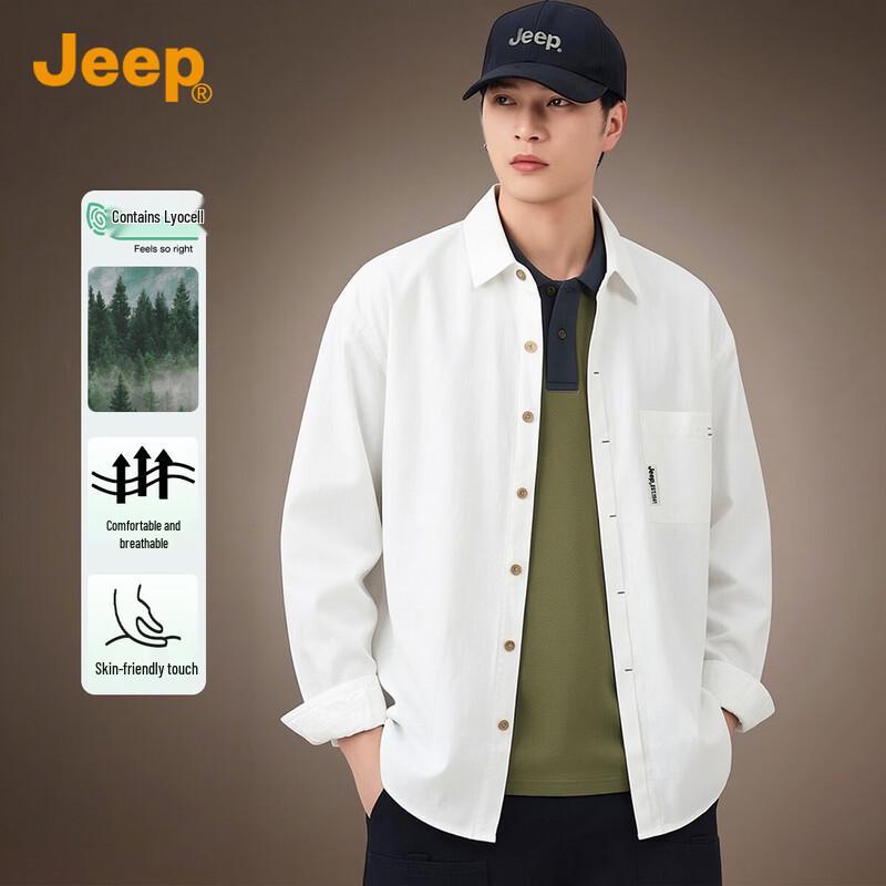 JEEP Men s Tencel Lyocell Blend Long Sleeve Casual Shirt 2XL