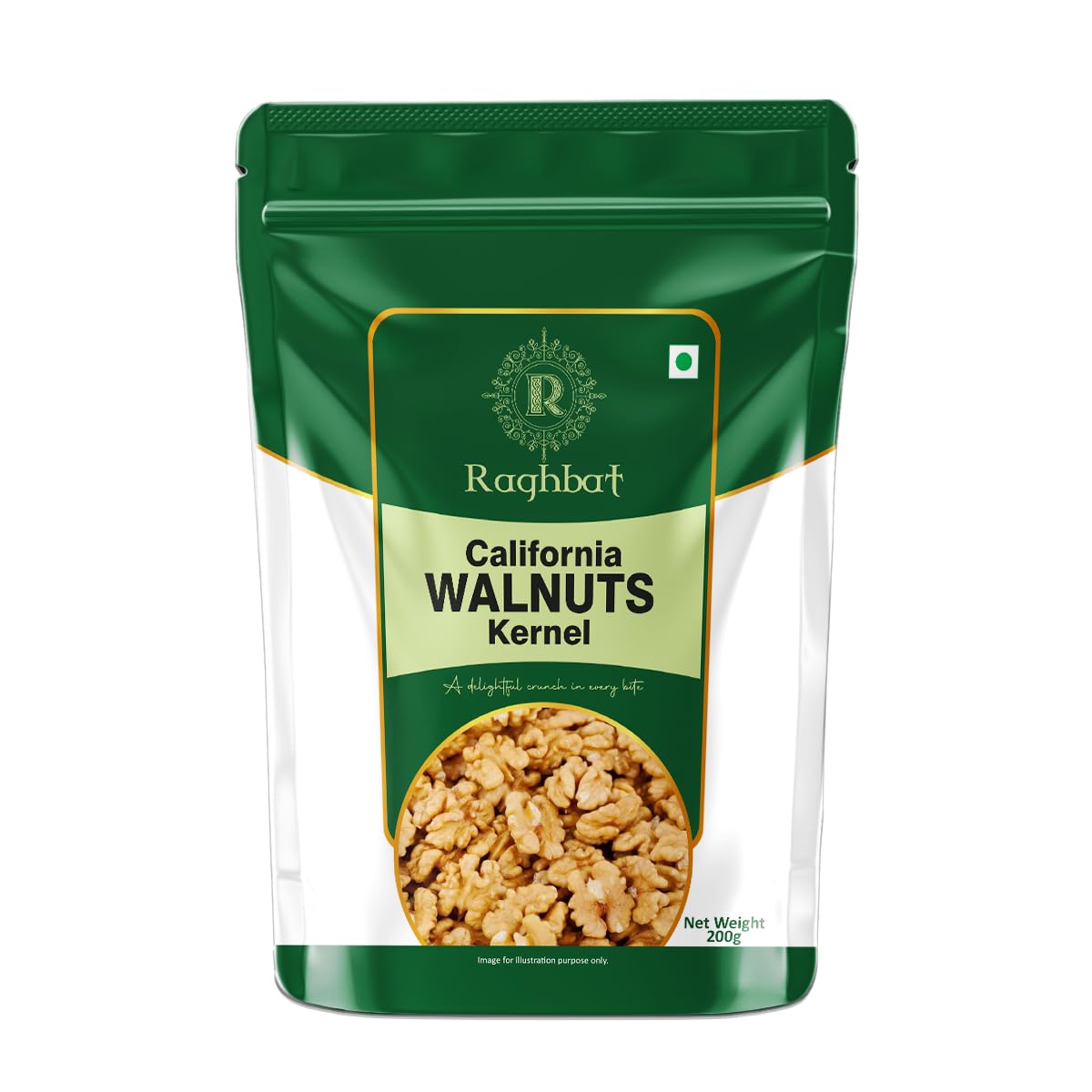 

Raghbat Pure Walnuts/Akhrot, 200g, Crunchy Nuts, Rich in Dietary Fibre, Protein & Magnesium