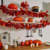 Fall Leaves Garland 4Pcs/set Faux Maple Leaves Rattan Thanksgiving Rattan Maple Leaves Garland Seasonal Harvest Decoration