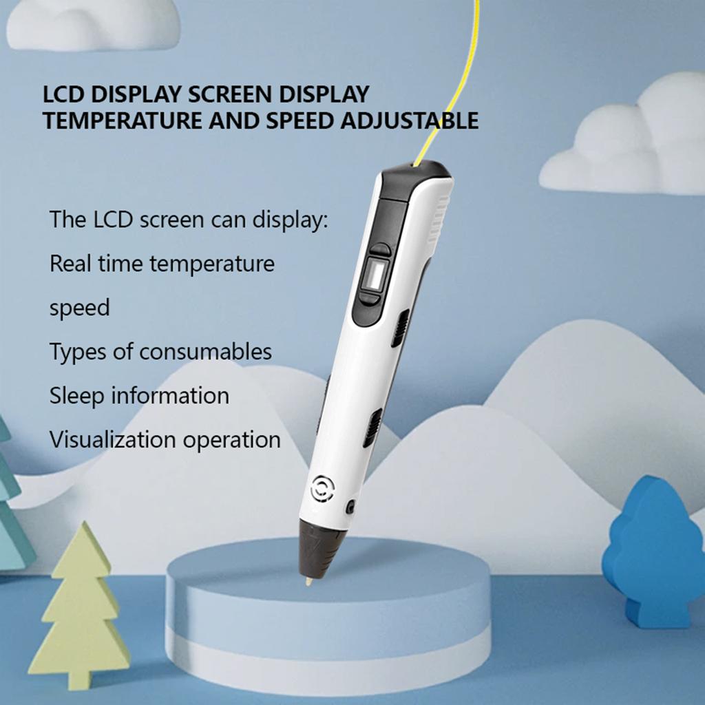 New Smart 3D Printing Pen Children S DIY Painting Toys Lcd Screen Display 9 Meter Pla Filaments Niche Holiday Creative Gifts