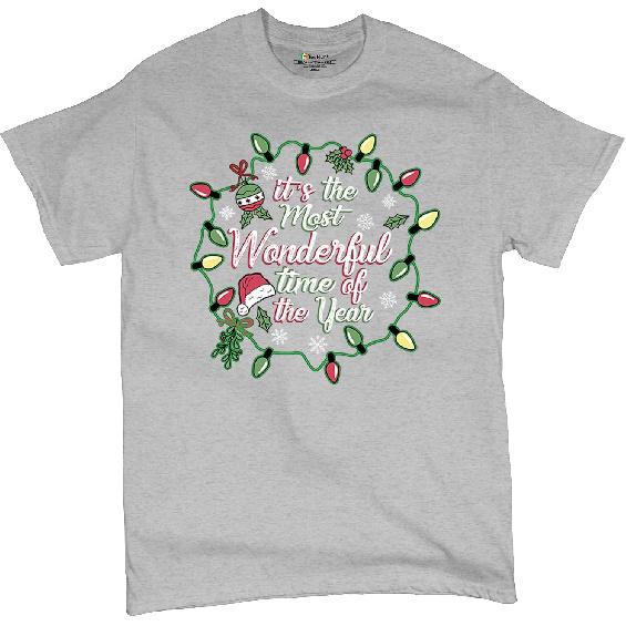 It's The Most Wonderful Time of The Year T-Shirt Christmas Lights Holiday Spirit Festive Season Jolly AF Men's Tee