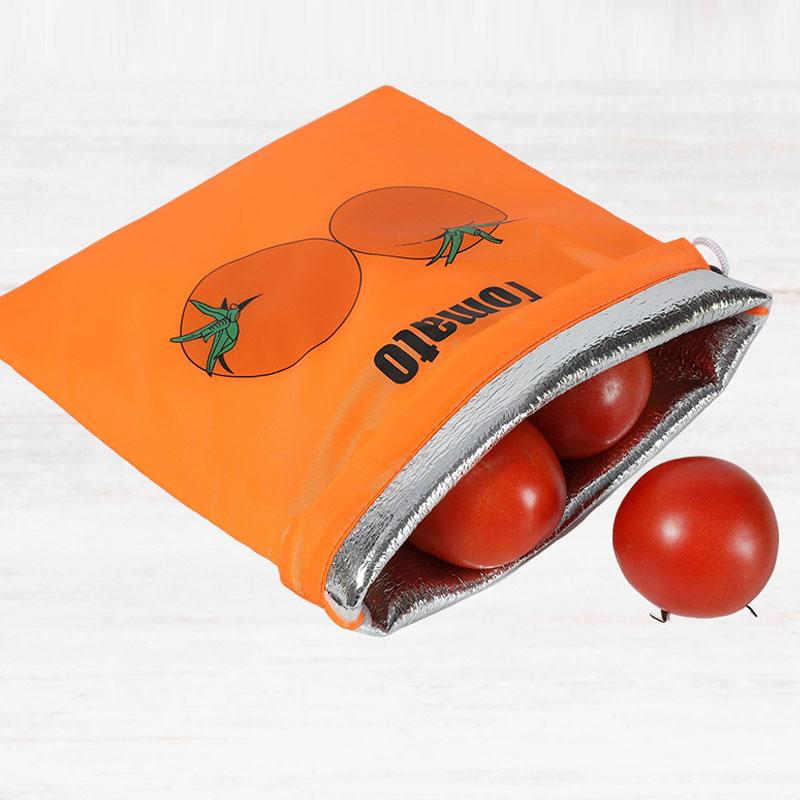 Drawstring Fresh Keeper Bag Insulated Reusable Storage Organizer for Banana Lettuce Vegetables Kitchen Produce Basket Use Set
