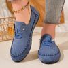 New Women's Plus‑Size Slip‑On Lazy Shoes, Soft‑Sole Casual Footwear With Hand‑Stitched Details