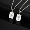 Stilvolle Herren-Mehrlagenkette, Wasserdichte Quadratische Metallkette aus Edelstahl mit Mini-Zirkonia, Hip-Hop Gestapelter Kragen Geschenk