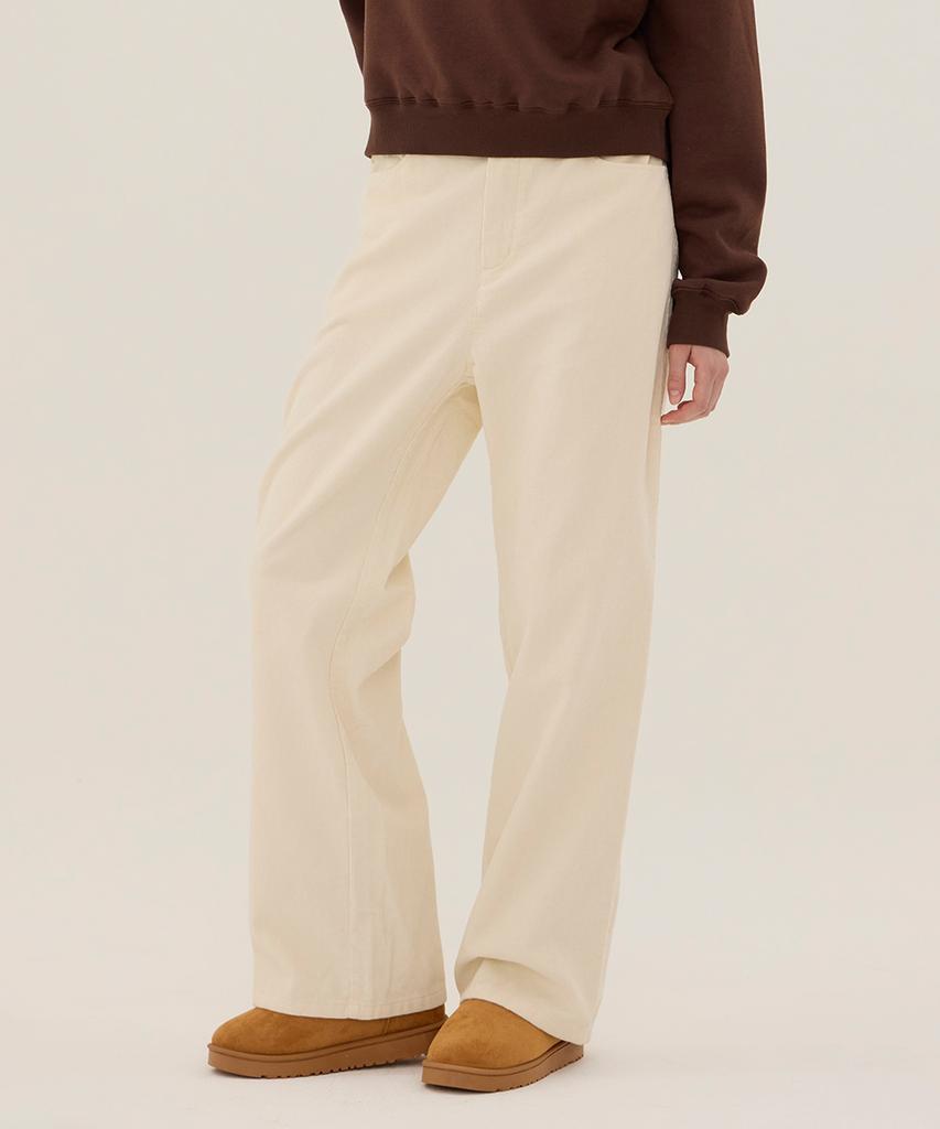 DANGLEDROP Dgdp Corduroy Standard Wide Pants_Ivory