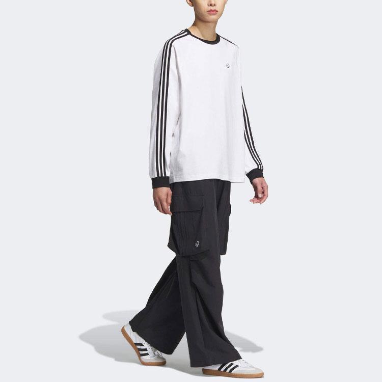 Adidas Originals Adicolor Series Loose Crew Neck Long Sleeve Printed T-Shirt Men Tops White JG1512