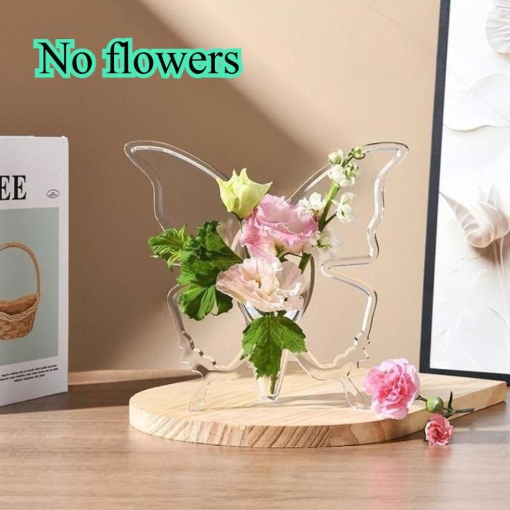1PC Transparent Butterfly Vase | Modern Luxury Minimalist Decoration for Desk and Living Room Displays, Hydroponic Plant