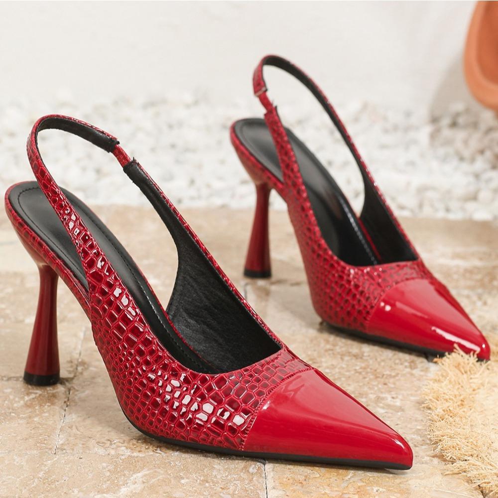 Sandali Donna Estivi Sexy Punta Aperta Dietro Tacco Alto Sandali per Donna Nuovi Tacco Sottile Borsa Testa Scarpe a Punta Donna