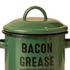 Vintage Enamel Bacon Grease Container with Lid Rustic Farmhouse Grease Container with 2 Handles Kitchen Oil Storage Jar for Storing Lard Spices Soup