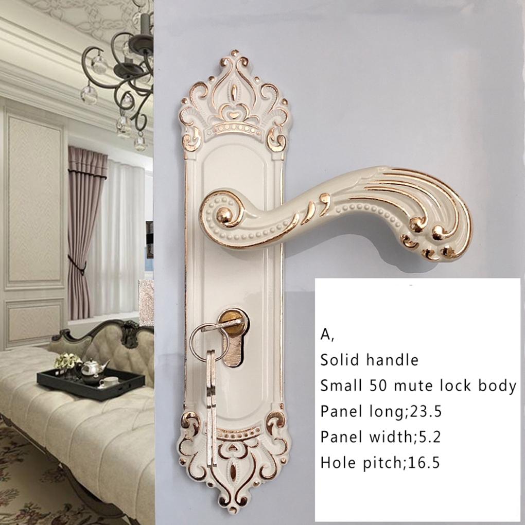 European Style Handle Lock Door Lock Key Kit Combination Aluminum Alloy Retro Lock Family Room Door Hardware Accessories