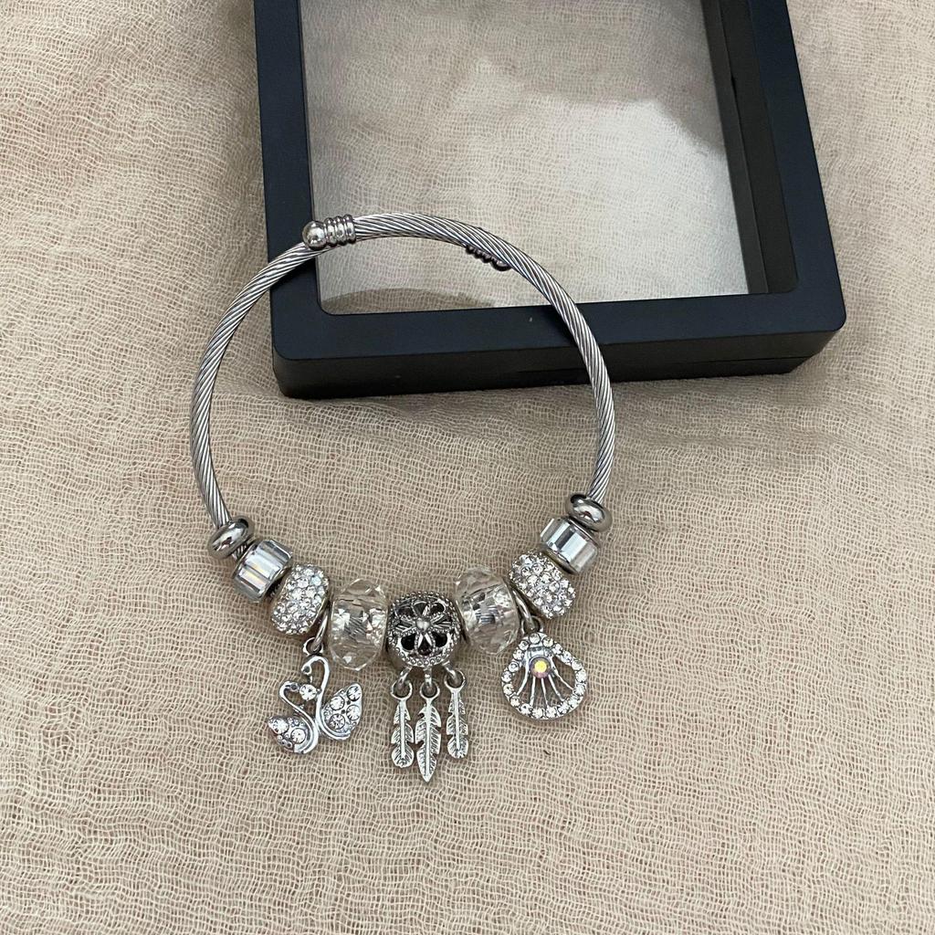 Niche Angel Wings Dream Catcher Titanium Steel Retro Bracelet