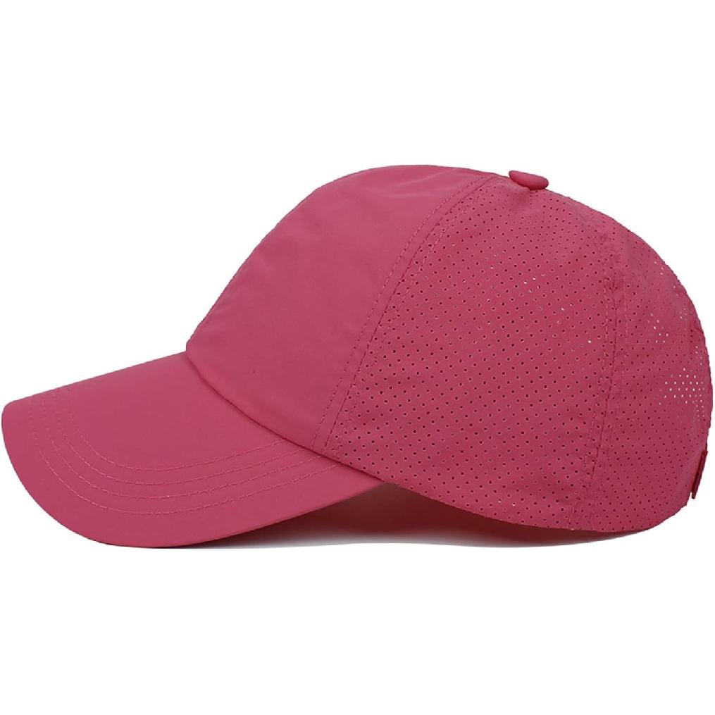 HGGE Womens Criss Cross Ponytail Baseball Cap High Messy Bun Ponycap Trucker Hat Quick Drying Mesh Dad Hat for Outdoor Sports