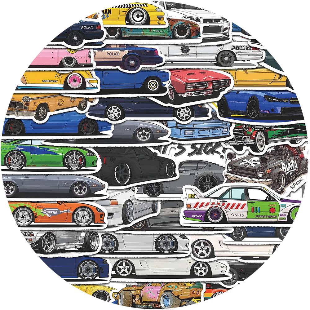 10/30/52pcs Retrofit Racing Sport Stickers Car Graffiti Decal DIY Skateboard Helmet Bicycle Waterproof Cool Cartoon Sticker