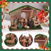 Christmas Nativity Scene Figurines with Stable Holy Family Statue Collectible Set for