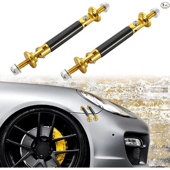 2 Pcs 45mm Car Adjustable Front/Rear Bumper Lip Splitter Support Strut Rod Gold