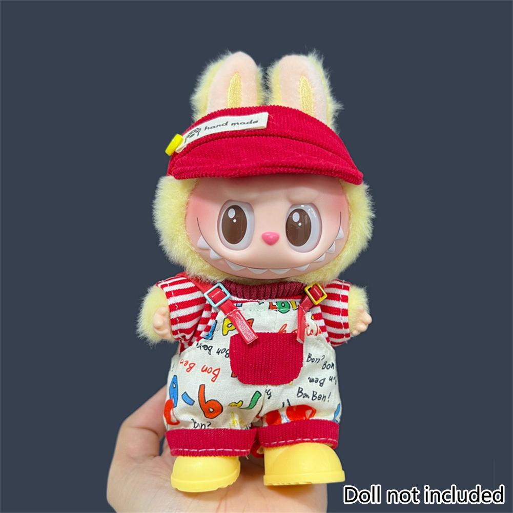 For 17cm Labubu Doll Clothes Fashion Clothes Hoodies Dresses Doll Clothes Color Match Shirts Dolls Accessories Cute Decoration Little Clothes