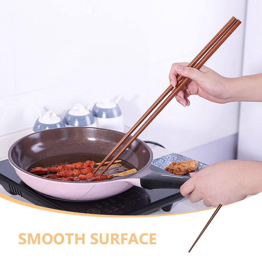 1Pair 42Cm Long Chinese Wooden Chopsticks Red Sandalwood Hot Pot Frying Cooking Chopsticks Noodle Beef Stir Fry Reusable Kitchen