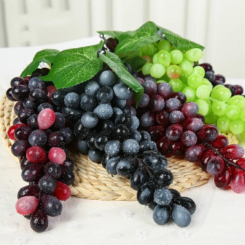Lifelike Artificial Grape Fruit Leaves Plant for Home Showcase Display