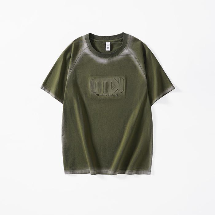 

Летняя футболка с коротким рукавом в американском ретро-стиле для мужчин, новая тонкая футболка с принтом с полурукавом 4XL