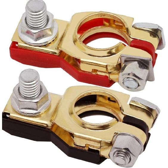 

2PC Battery Terminal Connectors for Toyota Corolla 2007 2008 2009 2010 2011 2012 — Copper Car Terminals, Positive & Negative(B) Normal
