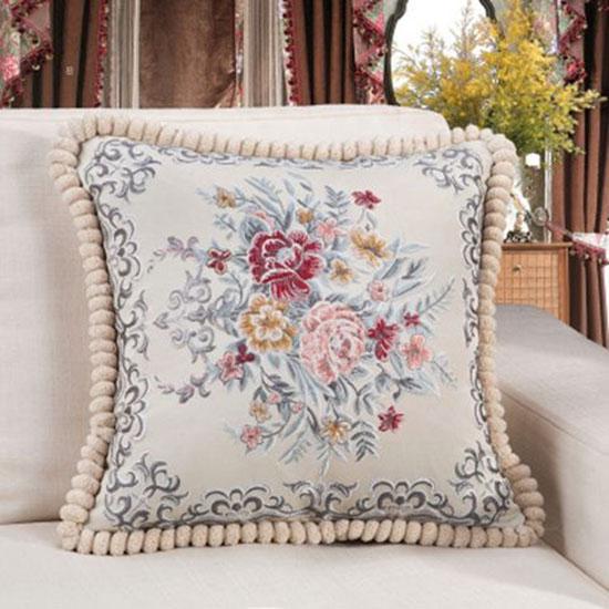 Washable Cushion Covers European-style Printed Sofa Pillowcase Cover for Living Room Car Pillow Cushion Lumbar Support Cover Removable