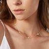 Dainty Lucky Leaf Necklace for Women 925 Silver Trendy 14K Gold Plating Cute White CZ Flowers Pendant Choker Necklaces
