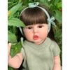 55 CM 22 Inch Full Silicone Body Reborn Baby Brown Hair Girl Doll Toy Lifelike Realistic Princess Toddler Bebe