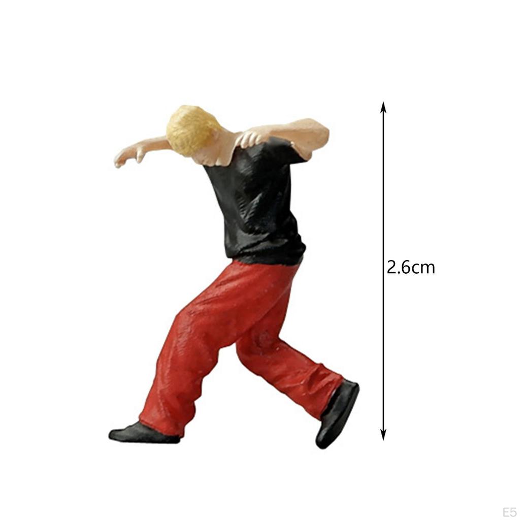 1/64 Figure Resin Doll Street Dancer Tiny People Handpainted for Fairy Garden Sand Table