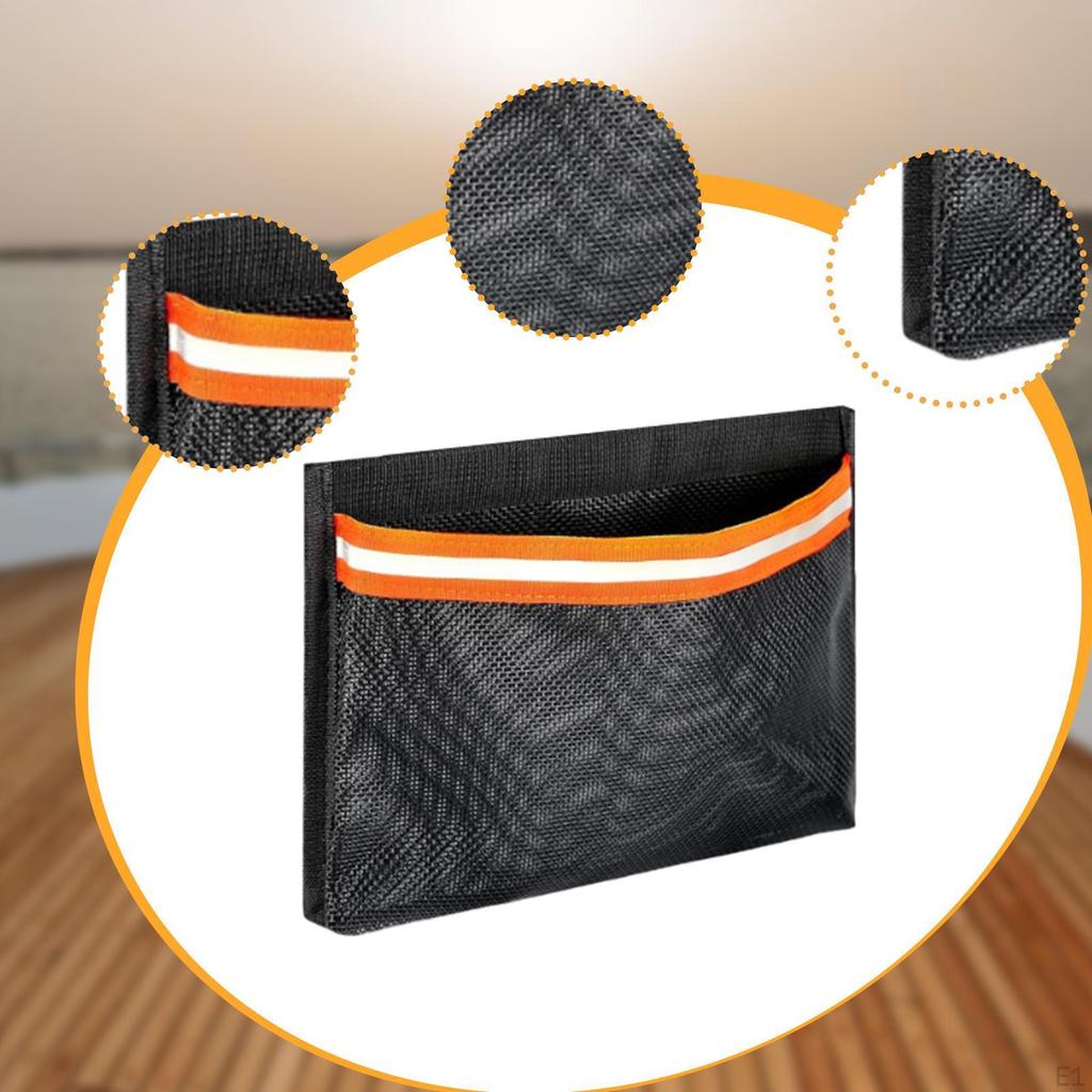 Boat Storage Mesh Bag Marine Self Sticky Portable Universal with Reflective Strip for
