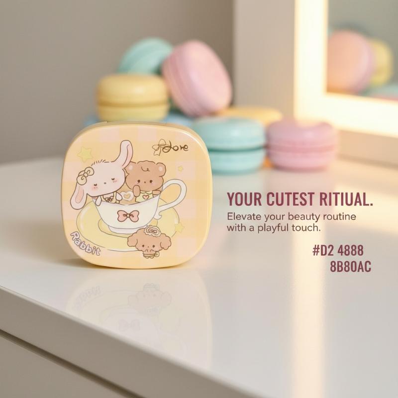New Portable Contact Lens Case Cute Cartoon Contact Lens Box Travel Kit For Girls Beauty Lens Storage Container