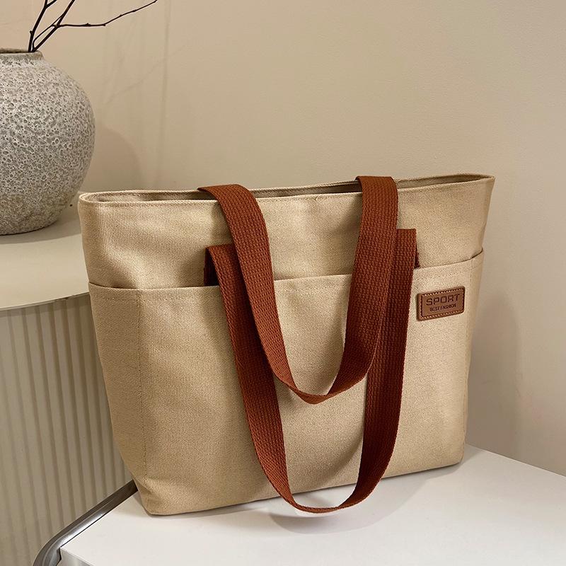 Japanese Style Large Capacity Canvas Tote Bag for Students