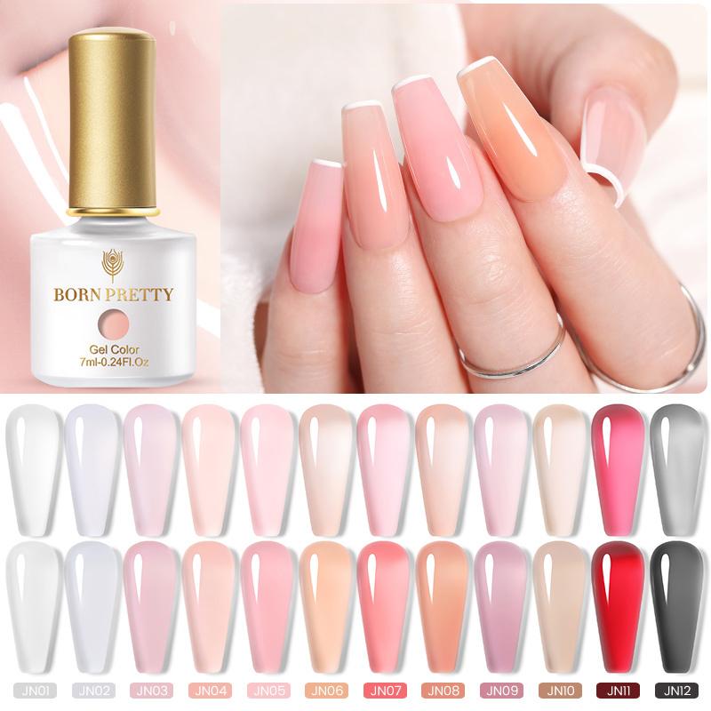 

BORN PRETTY 7 мл Jelly Nude Гель-лак полупрозрачный розовый впитывает полупрозрачный УФ-светодиодный гель-лак для ногтей Гель-маникюр для ногтей