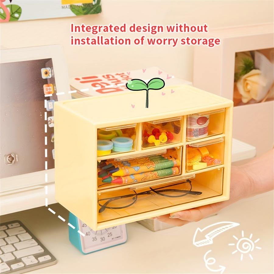 6-compartment Drawer-style Table Storage Compartmentalized Dressing Table Storage Rack Small Items Desktop Storage Box