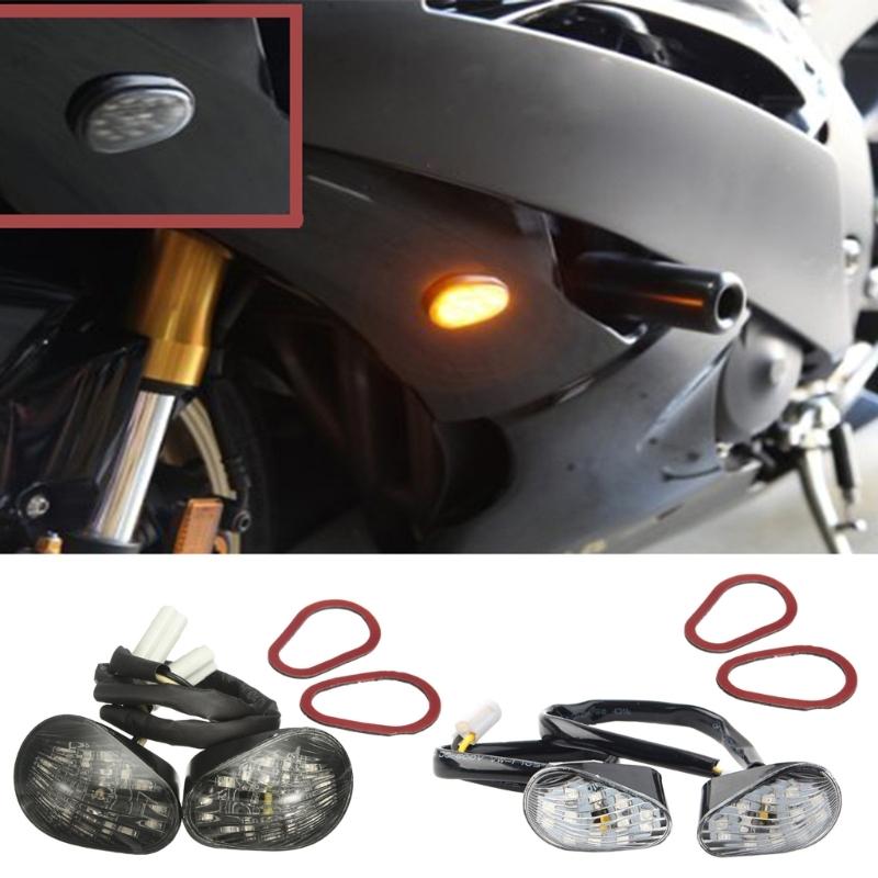 Waterproof  LED Flush Mount Turn Indicators for Motorcycles 14 LED Enhanced Brightness ABS PC Construction