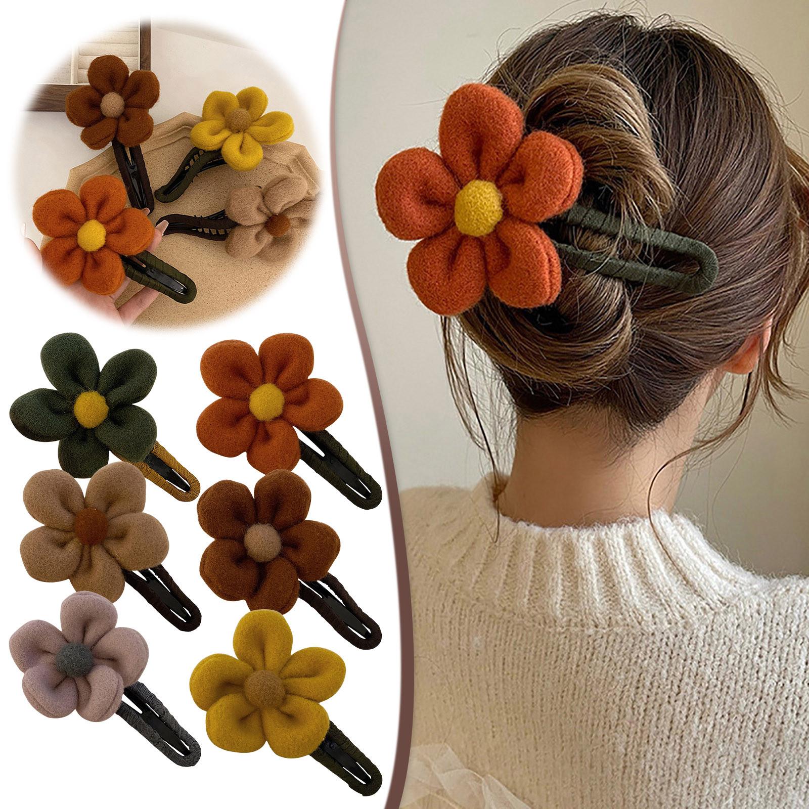 

Темперамент Осень И Зима Цветочная Шпилька Женская Задняя Часть Головы Заколка Заколка Заколка Головной убор Плюшевый Цветочный Зажим