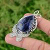 Daughters Day Deal Third Eye Chakra Natural Sodalite 925 Silver Bezel Pendant