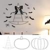 Autumn Pumpkin Wreath Frame DIY Hanging Wreath Form Thanksgiving Crafts Metal Wire Frame Farmhouse Front Door Decor Flower Arrangement Supplies