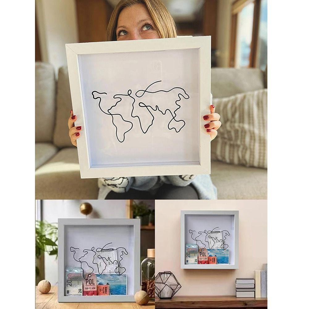 Artificial Board Travel Collection Box Handmade Ticket Shadow Box with Slot  Ticket Stubs