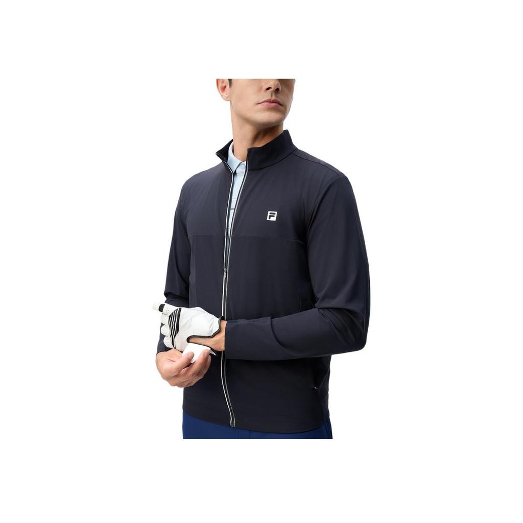 Fila Golf Series Comfortable Soft Knitted Long Sleeve Jacket Men Jackets Legendary-Blue A11M445504F-NV